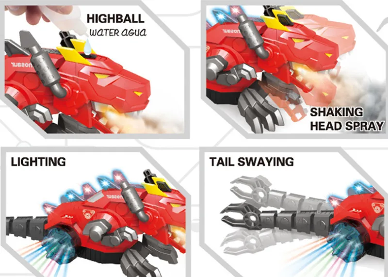 Многофункциональный Электрический игрушки спрей динозавров электронная музыка Pet Рождество Подарки на Новый год