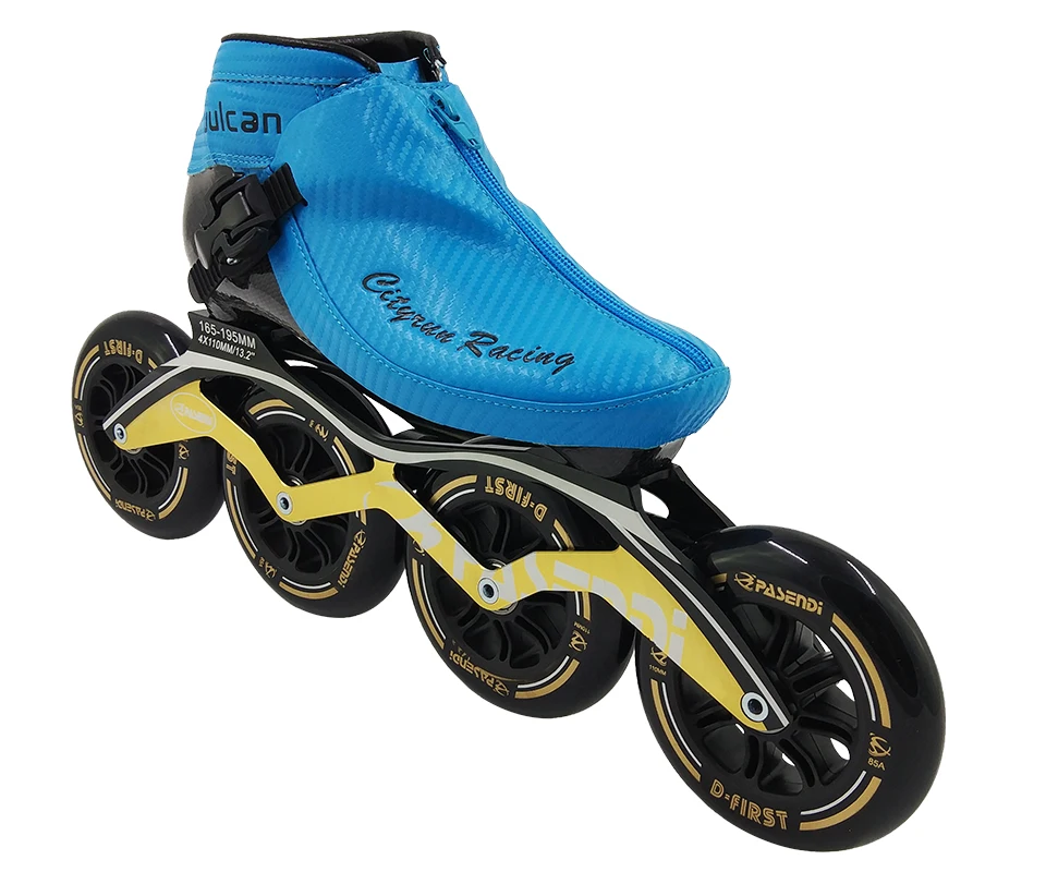 المهنية الكربون الألياف سرعة أحذية تزلج الكبار/الطفل سباق على الجليد سباق المتقدمة مضمنة التزلج الأزرق الأصفر الأحمر الأسود أحذية