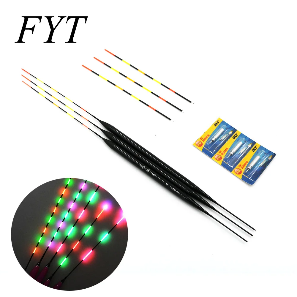 

3pcs/set Luminous Electronic Float+3pcs Battery Fishing Floats Bobber Night Vision Electric Float Light Battery Fishing Tackle