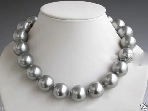 

Hot sale new Style >>>>>Rare Huge 18mm Gray South Sea Shell Pearl Round Necklace 18"AAA