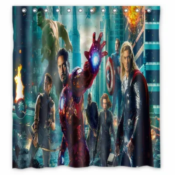 

Captain America Shower Curtains Superhero Desktop Bathroom Curtain Anime Series Eco-friendly Polyester Churtain Bath