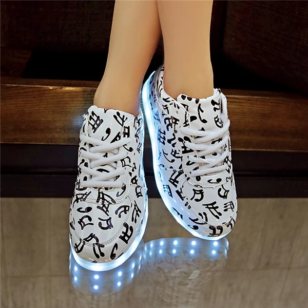 7 ipupas, классические светящиеся кроссовки, матовые, серебристые, мужские, модный светильник, светящиеся кроссовки для мальчиков и девочек, chaussure homme, обувь с подсветкой - Цвет: FDH01P Music