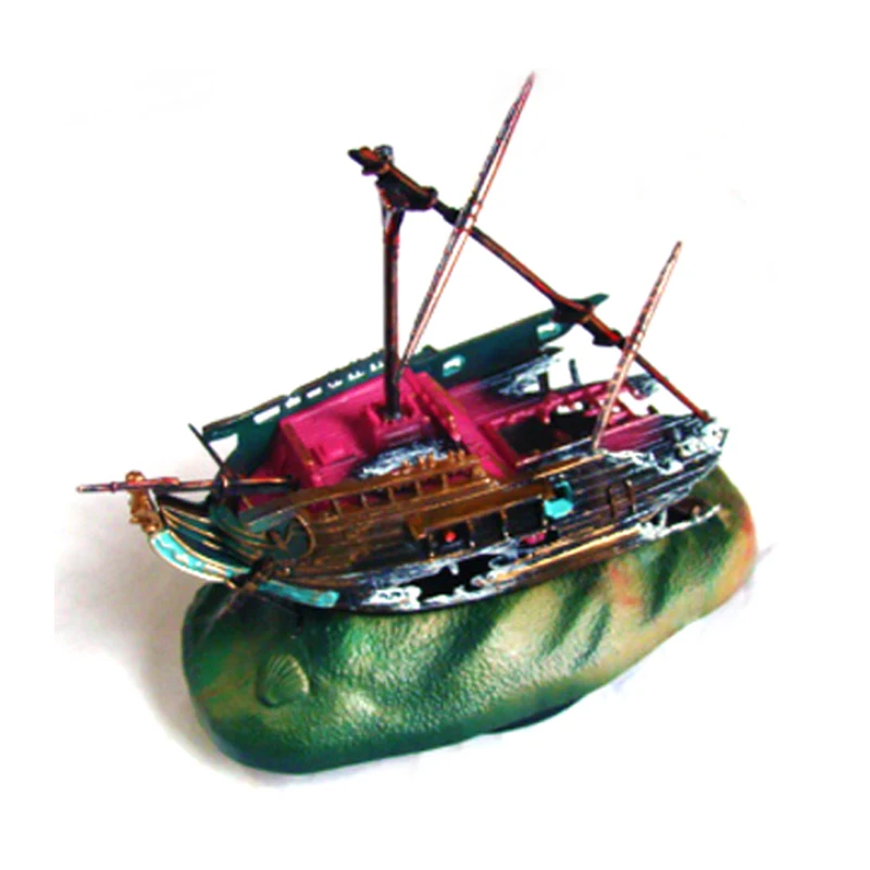 Hot Aquarium Decoration Rocking Shipwreck Fish Tank Ornament Decor for