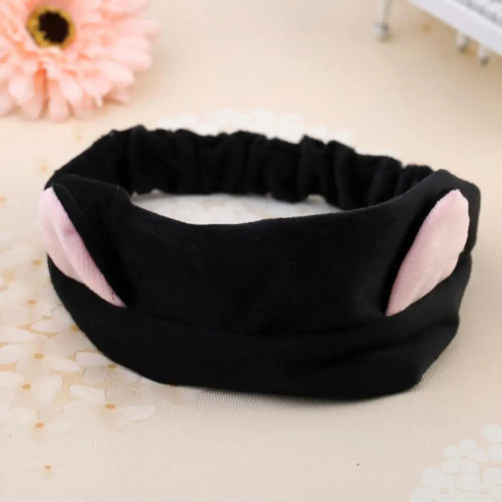 Japanese Cute Elastic Cat Ears Headbands Women Girls Face Wash Kawaii