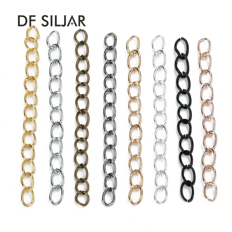 

50Pcs 6 Colors Necklace Extender Bracelet Extender Extension Tails DIY Craft Jewelry Finding Making Matching Connectors