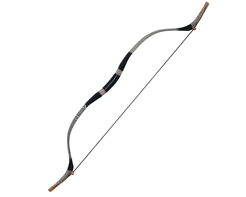

1 piece traditional wooden bow with snake leather 45lbs for archery hunting and practicing