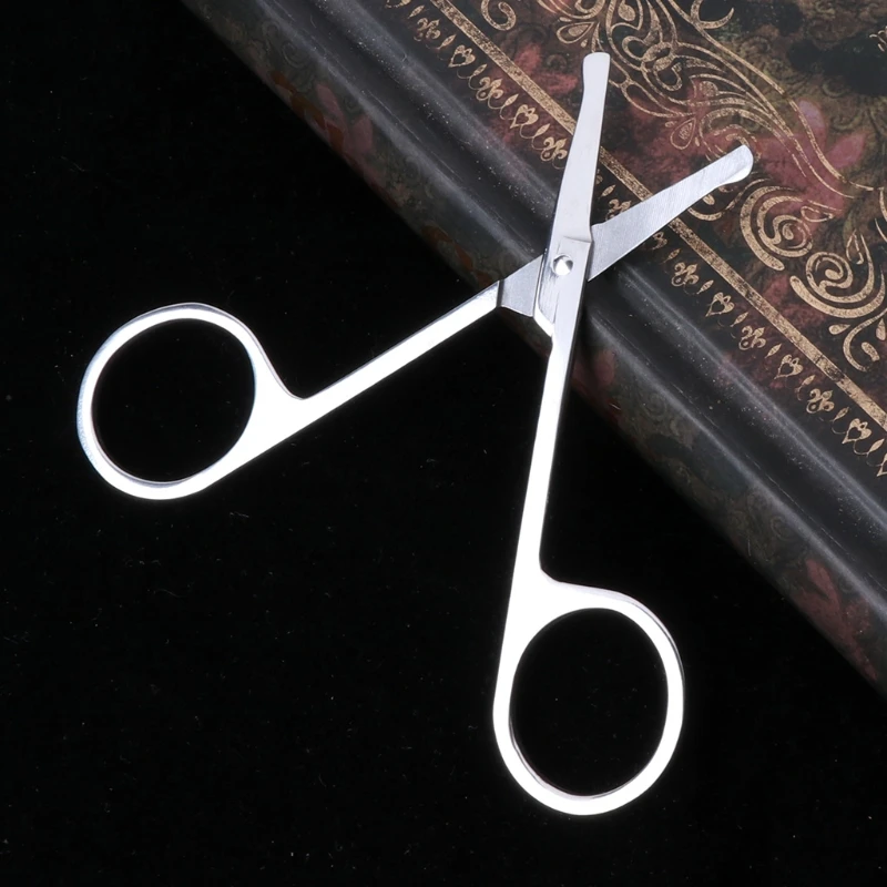 Stainless Steel Nose Hair Scissors Trimmers Makeup Cut Ear Facial Small Hair Remover Beauty Tool Fashion 2020 Silver Portable 3