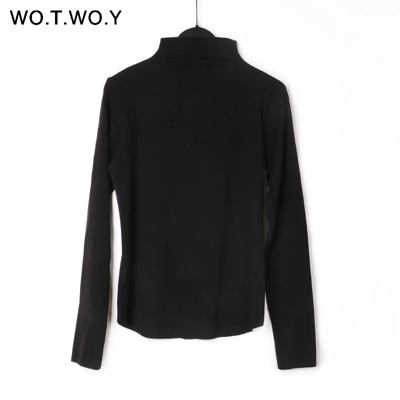 Basic Colorful Turtleneck T shirts Women 2019 Spring Long Sleeve Casual Solid Cotton Tshirt Female Plus Size With Velvet