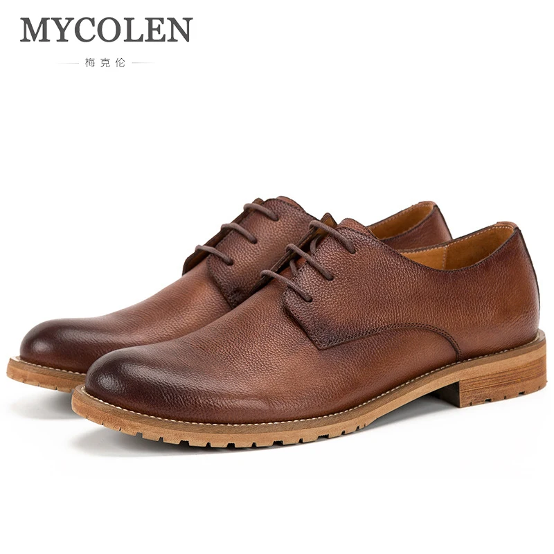 

MYCOLEN Genuine Leather Mens Dress Shoes Handmade Formal Business Work Male Flats Men'S Luxury Product Shoes Zapatos Hombre