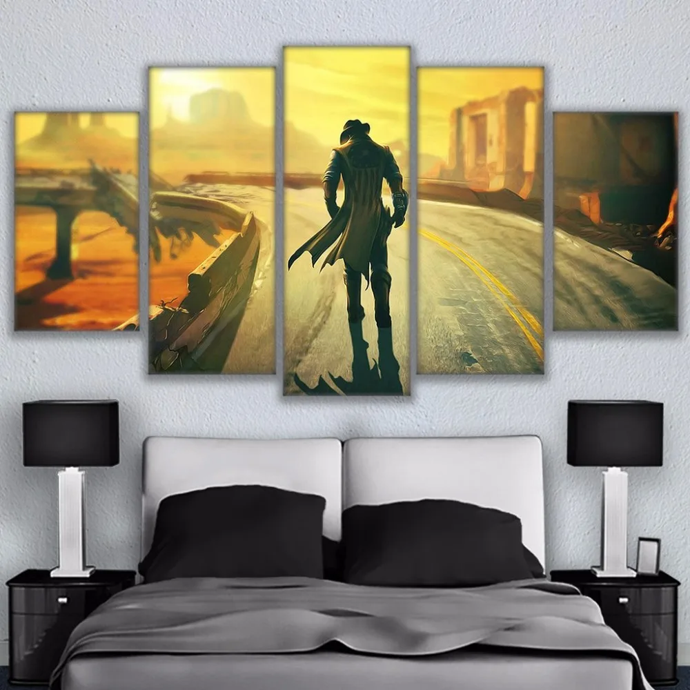 

Modular Canvas Painting Living Room Wall Art 5 Pieces Fallout 4 Pictures HD Printed Abstract Game Characters Poster Home Decor