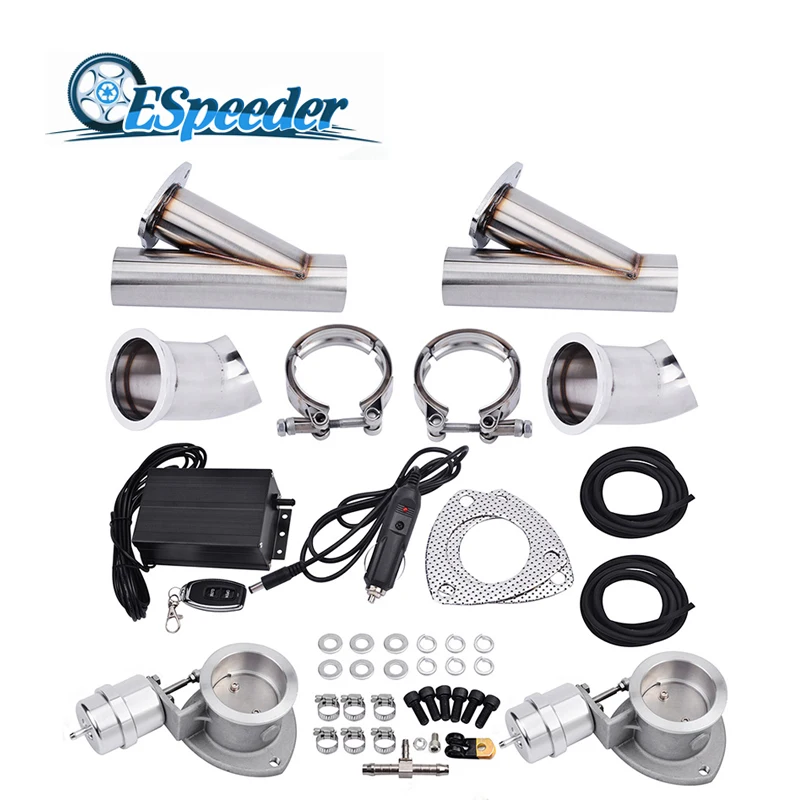 ESPEEDER 2.5'' Stainless Steel Exhaust Cutout Headers Y Pipe Catback