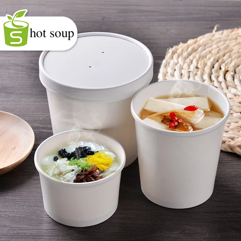 Bulk Paper Soup Cups with Lids (16 oz.)