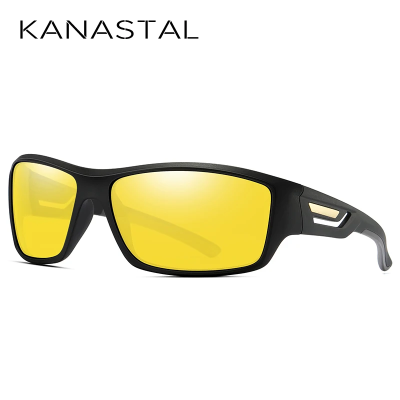 KANASTAL очки ночного видения для ночного вождения поляризованные желтые очки унисекс высокое качество солнцезащитные очки HD защита UV400
