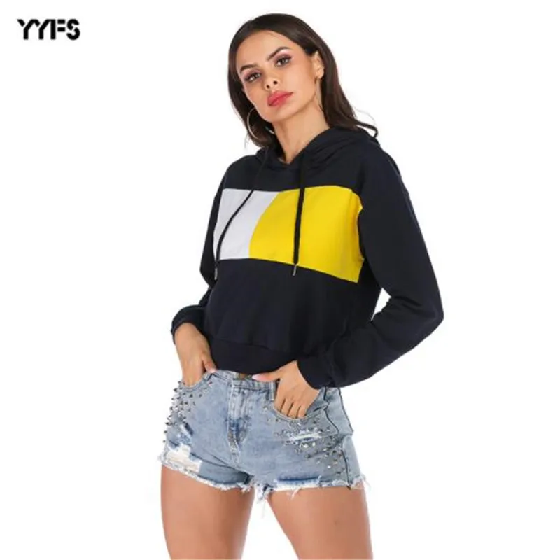 

YYFS Women Autumn Designer Hoodies Solid Color Floral Print Street Style Spring Female Clothing