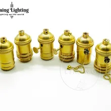 100 шт./упак. латунь Медь держатель лампы электрический светильник розетка с или без переключателя и резьбовые тени слесарь DIY светильник ing база