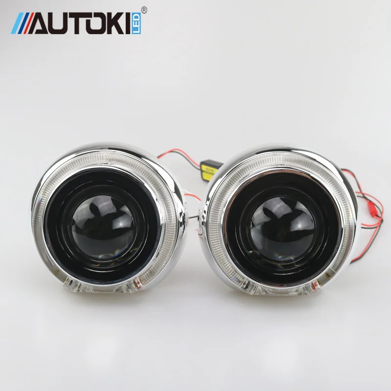 Autoki Tiguan Mask With Led Angel Eyes Halo White +2.5inch Bixenon Lens