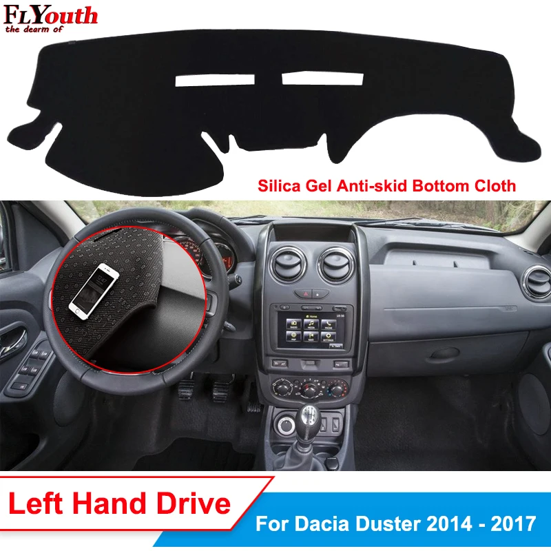 

Car Dashboard Cover For Dacia Duster 2014 2015 2016 2017 Silicone Non-Slip Dash Mat ANti-UV Carpet Automobile Sun Shade