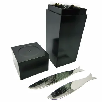 

SHANH ZUN 12 pcs Metal Collar Stays Stainless Steel Fish Design Collar Stiffeners 2" 2.5" 2 Sizes In Black Plastic Bottle
