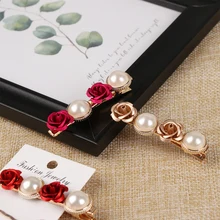 3 шт. корейские модные женские металлические заколки для волос имитация жемчуга красочные бусины заколки для волос Необычные геометрические аксессуары для укладки волос