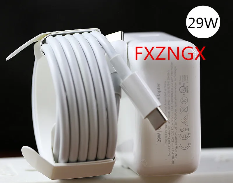 Новый оригинальный 29 Вт USB C Мощность Зарядное устройство адаптер A1540 для Apple MacBook 12