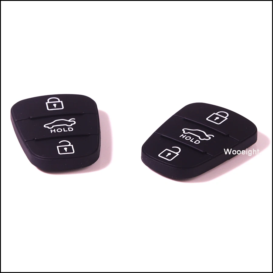 Wooeight 2Pcs Remote Key Fob Case 3 Button Silicone Key Pad For or Hyundai I30 IX35 Kia Seed SeedPro Picanto Sportage Flip Key (2)