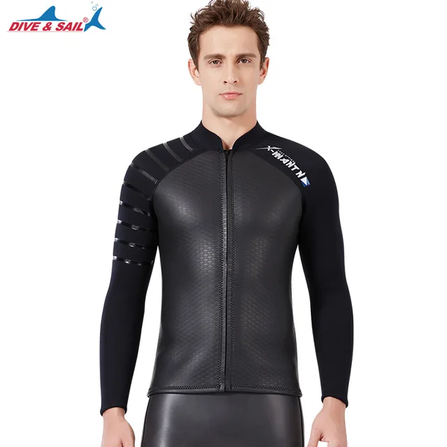 Men's 3mm Neoprene Wetsuits Jacket Long Sleeve Wetsuit Top Surfing Diving Suit Swimwear/1.5mm