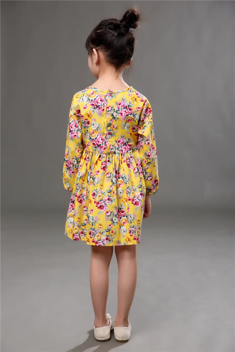 Hot Sale New 2017 Spring Summer Girl Dress Fruit Lemon Pattern Baby Girl Dress Children Sundresses Kids Full Sleeve Dresses (2)