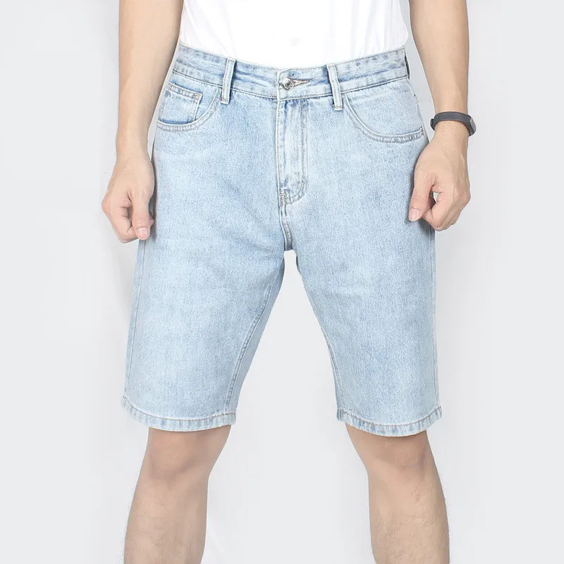 Мужские джинсовые шорты летние новые джинсовые шорты корейский светильник классические трендовые пять шорты больше размера 28-34 36