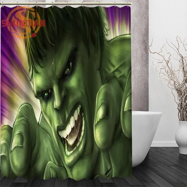 cartoon hulk Shower Curtain Eco friendly Modern Fabric polyester Custom