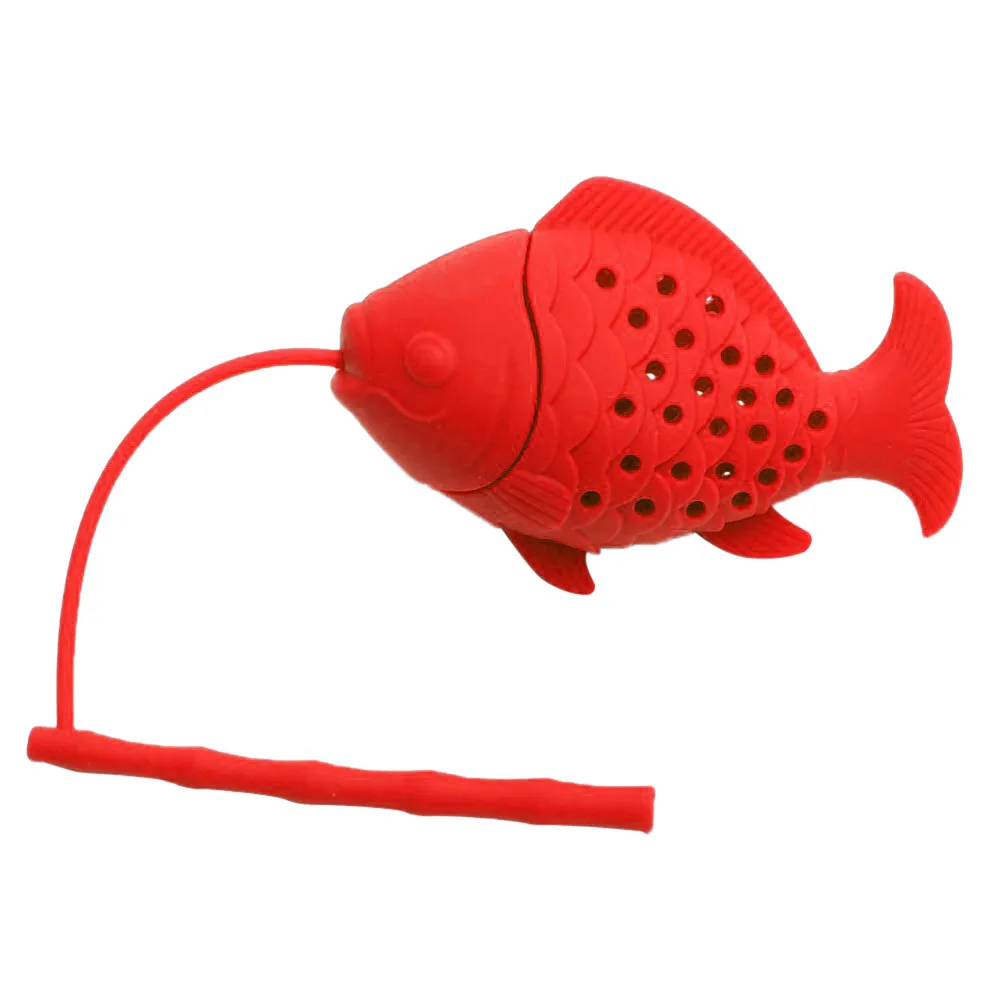 

Tea Infuser Built-in plunger Healthy Silica Gel Small Fish Tea Set Tea Fishing Machine Silica Gel Tea Bag High quality YF