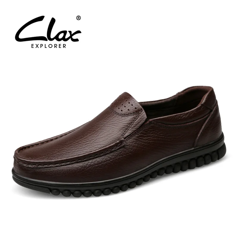 

CLAX Man Shoes Genuine Leather Summer Men's Dress Shoe Slipons Formal Loafers Male social Footwear Big Size