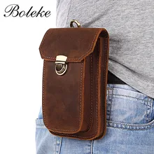 Брендовая мужская сумка Crazy Horse из натуральной кожи, поясная сумка, поясная сумка на липучке, винтажная Повседневная сумка для телефона 2088