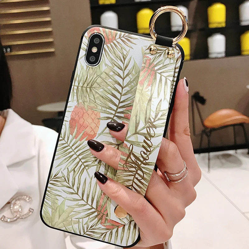 3D Flower Emboss Case For Samsung A30 A40 A50 A60 A70 A750 M20 Case Wristband support Soft TPU Anti-fall protective case Capa - Цвет: Style 4