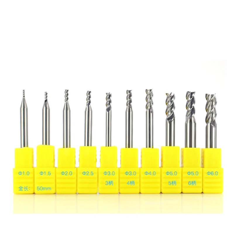1pcs straight shan1mm~20mm 75L-150L high gloss router bit CNC machine 3 flutes carbide milling cutter for Aluminium process | Инструменты