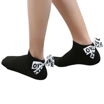 

MUQGEW short socks for girls women summer Women Cotton Bow Love Letter Ankle High Socks Short Socks#Y2
