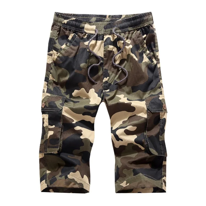 Летние мужские камуфляжные повседневные шорты Военный multi-карман укороченные штаны