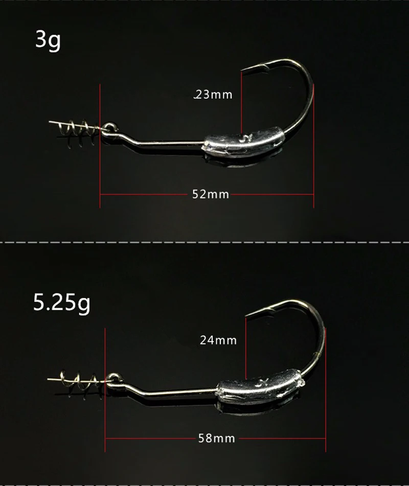 5 шт./пакет рыболовные крючки для мягкой приманки Приманка кривошипная червь привести Техас установки крючков с бородкой и с Фиксатор двери аксессуары 2g/2,5g/3g/5,25g/7g