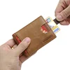 New Arrival RFID Blocking Mini Genuine Leather Men Wallet Slim Man Purse With Metal Clamp Small Money Clip Cash Holder For Male 2