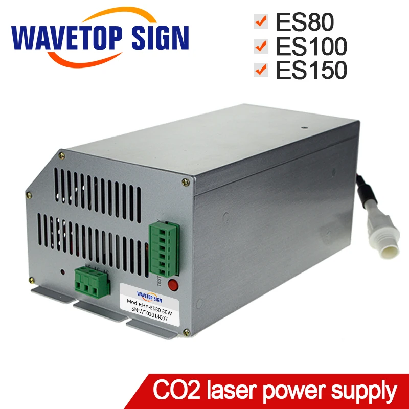 

CO2 Laser Power Supply ES80 ES100 ES150 use for laser tube 80w 100w 150w for CO2 Laser Engraving Cutting Machine