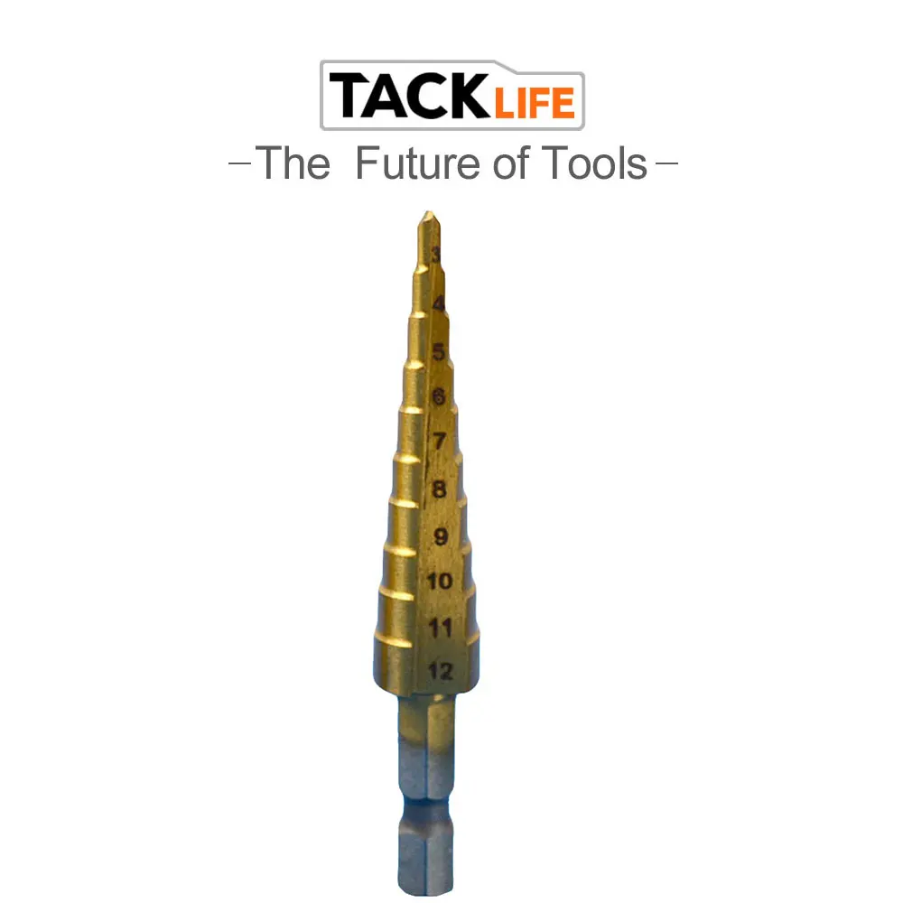 Ступенчатое сверло Tacklife 4 32 мм из быстрорежущей стали с титановым покрытием