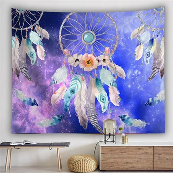 

Colorful Dream Catcher Tapestry Bohemia Hippie Wall Hanging Bedspread Dorm Decor modern stylish pattern mandalas para la pared