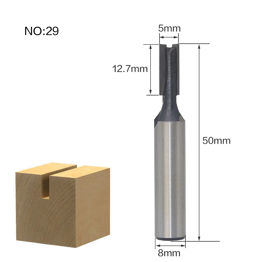 1 шт. 8 мм хвостовик шаблон отделка петля Долбление древесины фрезы ласточкин хвост фрезы для дерева Деревообрабатывающие инструменты дешевая цена - Длина режущей кромки: NO 29