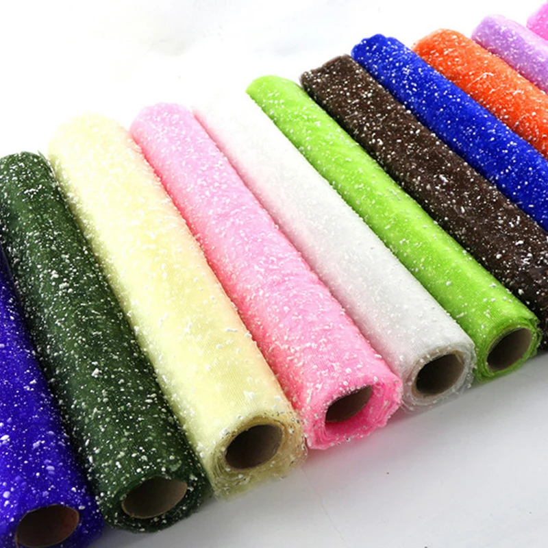 

Snow Dot Gauze Flower Wrapping Paper Material Bouquet Packaging Yarn Material Gift Wrapping 1 Roll Wedding Bouquet Decoration