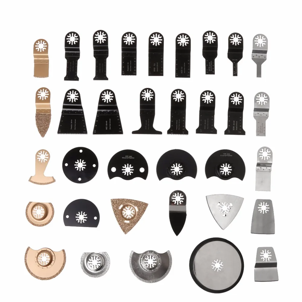 34Pcs Oscillating Multi Tool Saw Blades Accessories kit For Fein Dremel Bosch