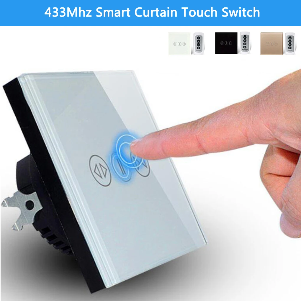 EU 433Mhz Smart Curtain Switch with Remote Control Electric Curtain
