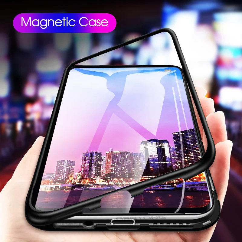 

Magnetic Flip Phone Case For Samsung Galaxy S10 Plus S9 S8 Plus Note 9 8 Cover Transparent Case Coque For Samsung S10 Case