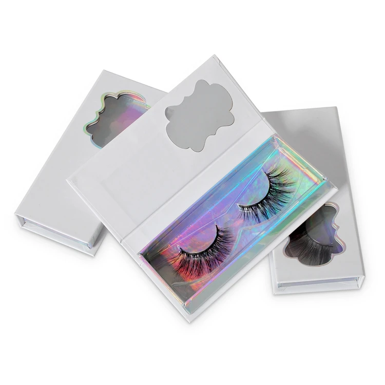

White Paper Magnetic Box 3D Mink Eyelashes Packaging False Eyelashes Packaging Box Fake Eye Lashes package empty Eyelash box