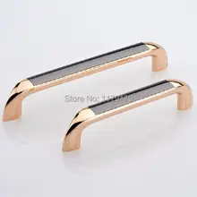 modern fashion rose gold kitchen cabinet handle black dresser pull 128mm drawer wardrobe cupbord furniture handles