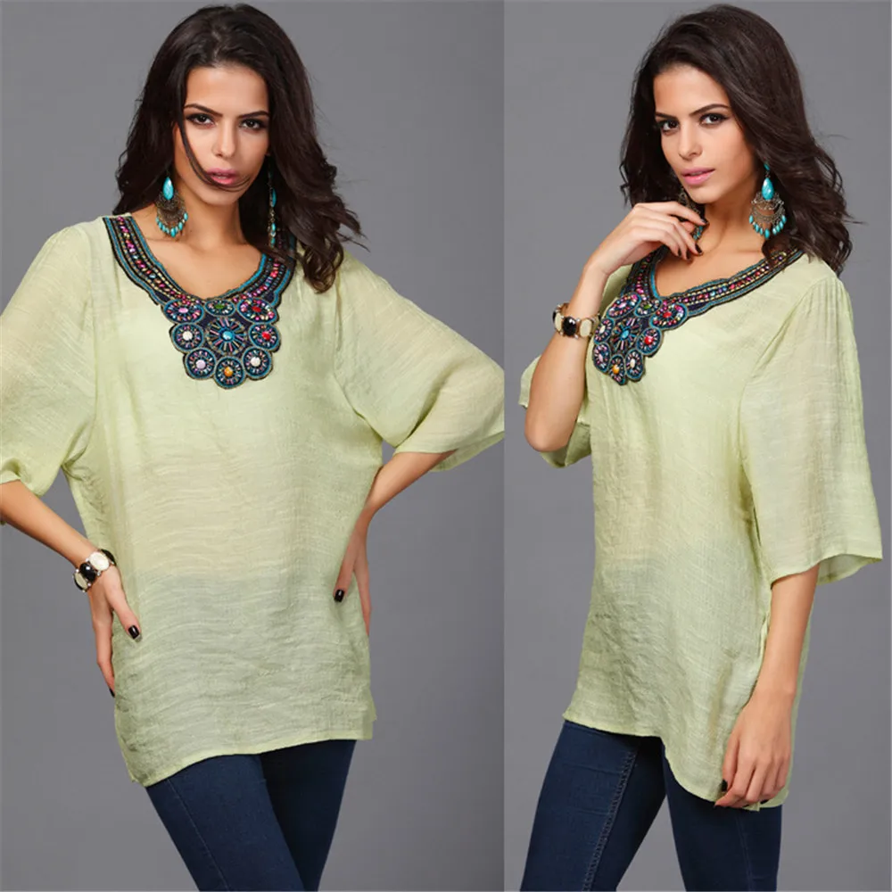 Autumn Women Blouse Plus Size 3XL Woman Clothing Autumn Brand Embroidery Blouse Shirt Casual Loose Oversized Top Chemise Femme (16)