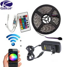 5M 10M 15M WiFi RGB LED strip light Waterproof SMD5050 3528 2835 DC 12V led tiras diode flexible ribbon contoller+plug ledstrip